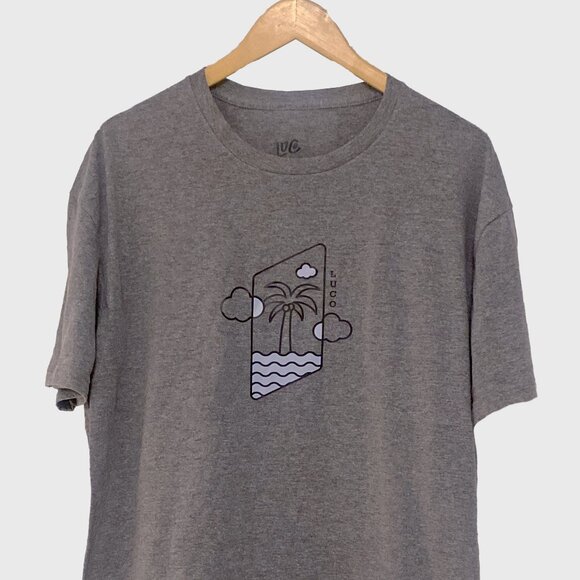 NEVER USED - Heather dark grey Palm Paradise Tee - LuCo - Picture 1 of 3